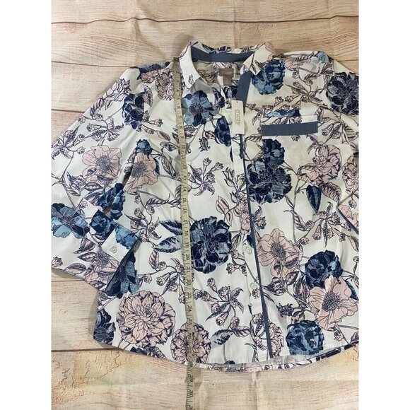NWT Chico's Women's Long Sleeve Button Front Blouse - 3 (Large) - Picture 7 of 13